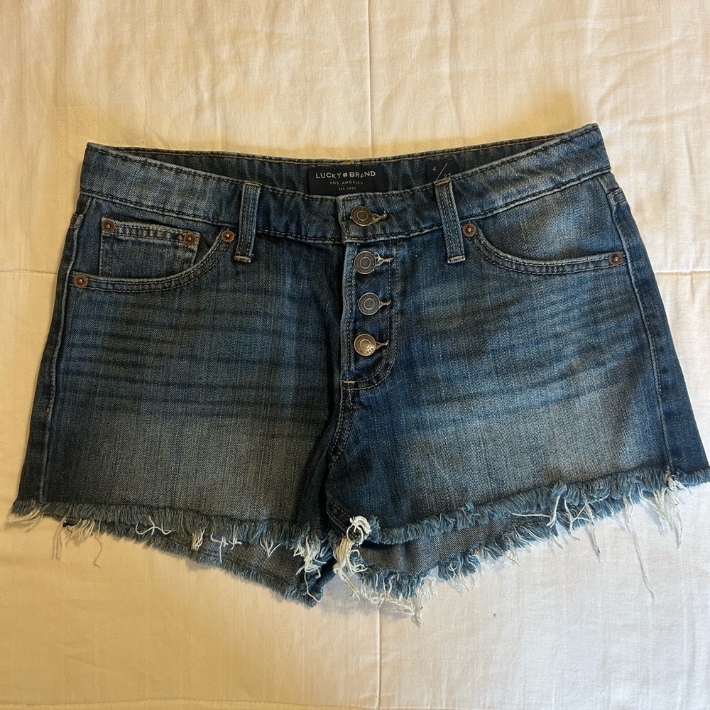 Lucky Brand Distressed Indigo Denim Cutoff Shorts